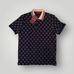Gucci Navy GG Monogram Polo Shirt